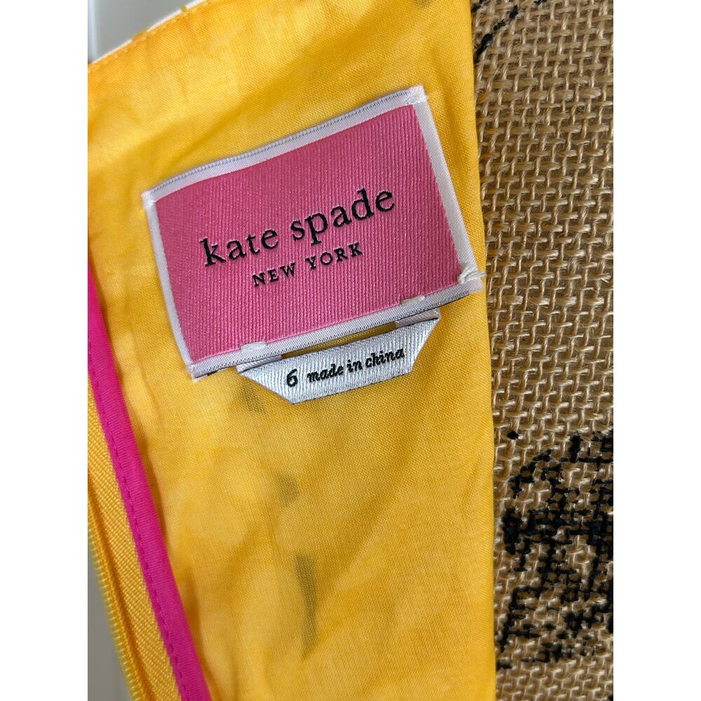 Kate Spade New York Daisy Poplin Vineyard Yellow Midi Dress Size 6 - Picture 6 of 8